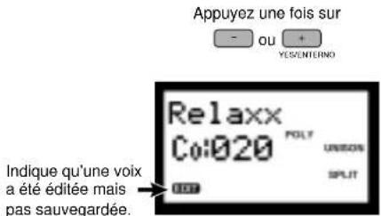YAMAHA AN1X - Affichage du nom de voix - 1