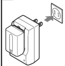 Repère de BATTERY ▼ Batterie Témoin CHARGE Fiche d'alimentation Repère de CHARGER ▼