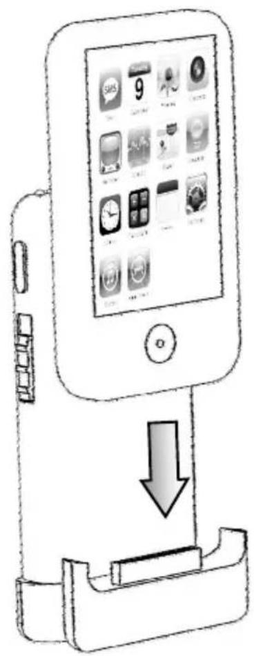 Diagram showing a smartphone with an app interface and a download arrow, indicating mobile app download or download.