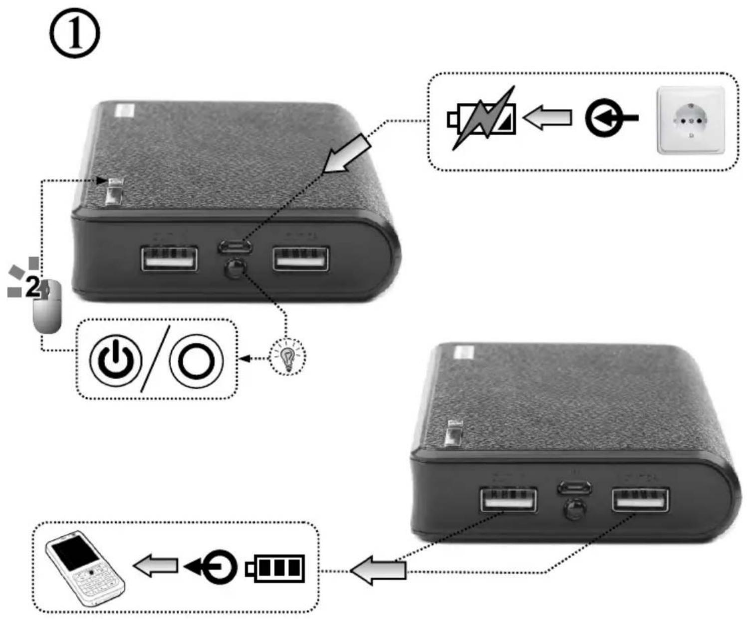 Gembird EGPB1201 - EG-PB12-01 12000 MAH POWER BANK - 1