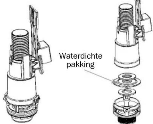 Sanibroyeur Sanicombi - II - ONDERHOUD VAN HET SPOELMECHANISME (reiniging of vervanging van de waterdichte pakking) Ga te werk als voor het onderhoud van de kraan tot punt ⑥ en dan: - 1