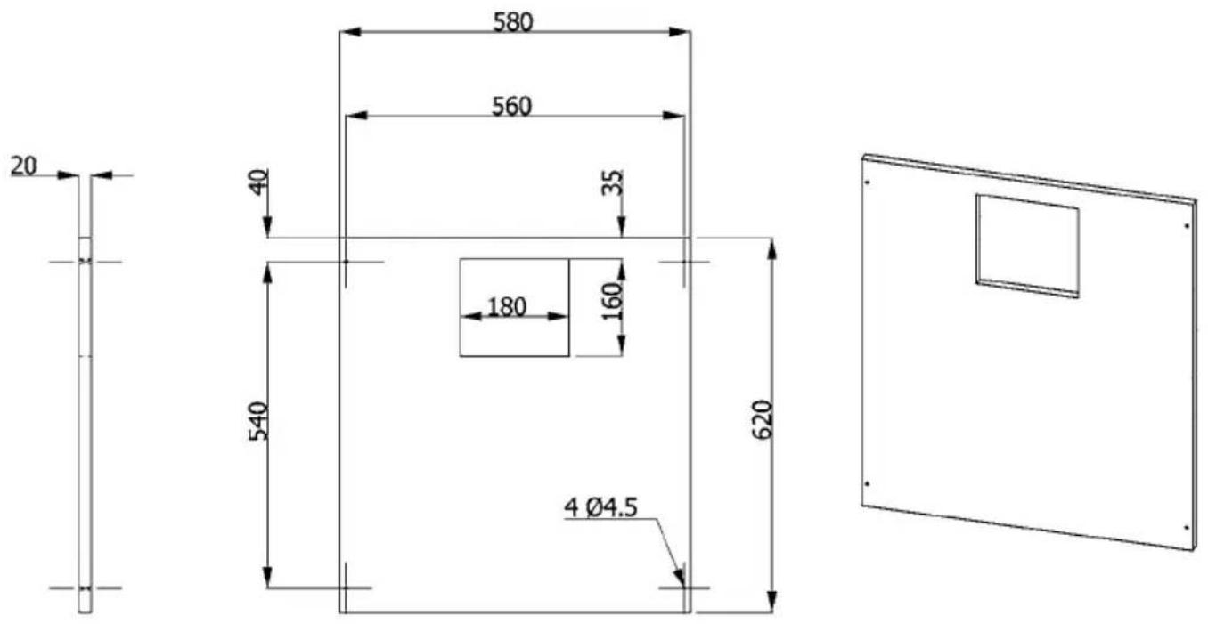 Sanibroyeur Sanicombi - Dimensions panneau haut : - 1