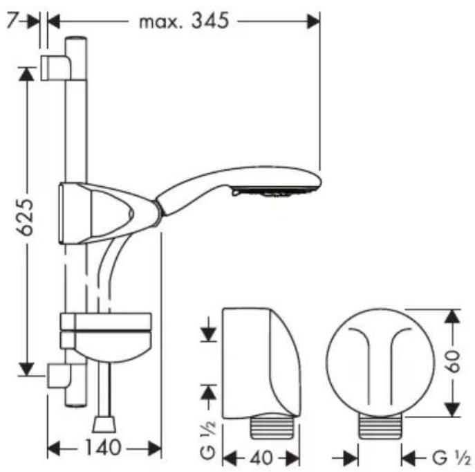 GROHE Croma 100 Multi - Raindance E 120 Set - 1