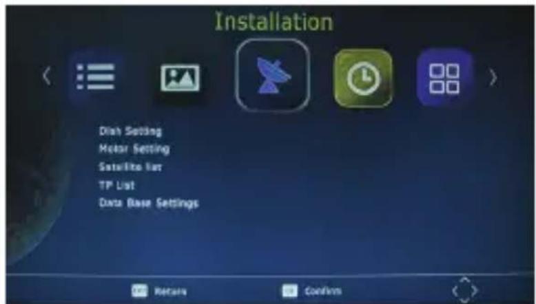 DENVER DVBS202HD - Ustawienia talerza - 1