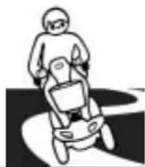 Invacare Leo - ATTENTION : Le centre de gravité d'un scooter se situe plus haut que sur un fauteuil roulant électrique ! Le risque de basculer est accru dans les virages ! - 1