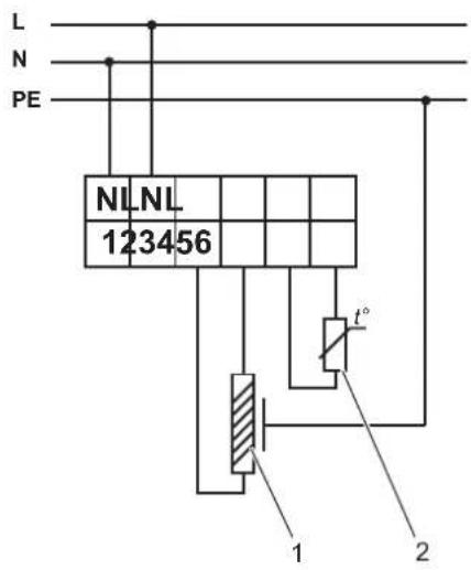 AEG TBS TB 50 - Principeschakelschema (als voorbeeld thermostaat FRTD 903) - 1