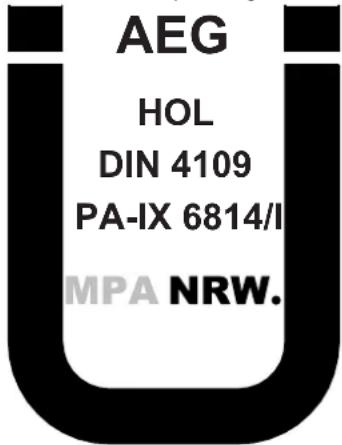 AEG HOL DIN 4109 PA-IX 6814/I MPA NRW.