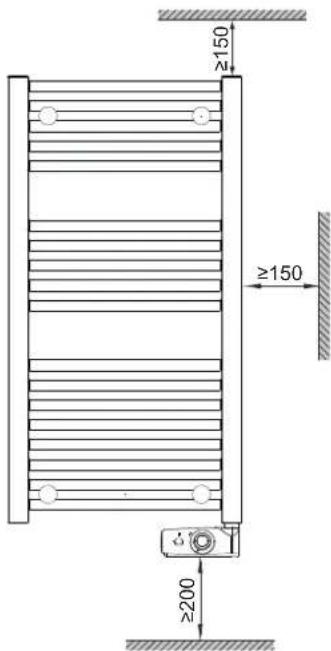 AEG BHG 750C - Minimálny vzdálenosti - 1