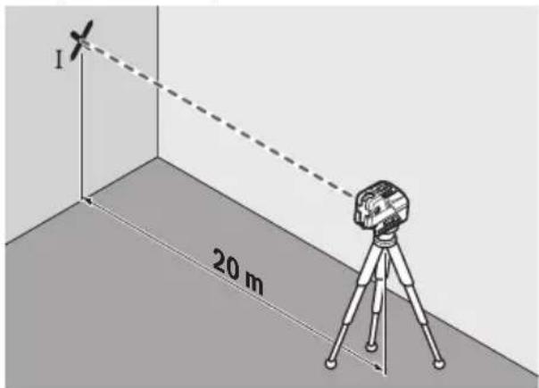 BOSCH GCL 25 Professional - Verificarea preciziei de nivelare în plan orizontal a axei orizontale - 1