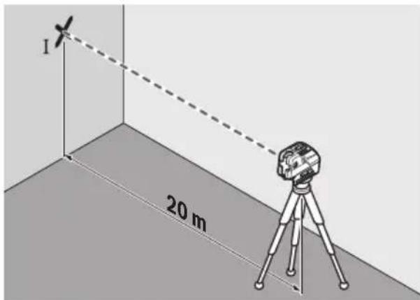 BOSCH GCL 25 Professional - Memeriksa ketelitian pengukuran mendatar dari sumbu melintang - 1