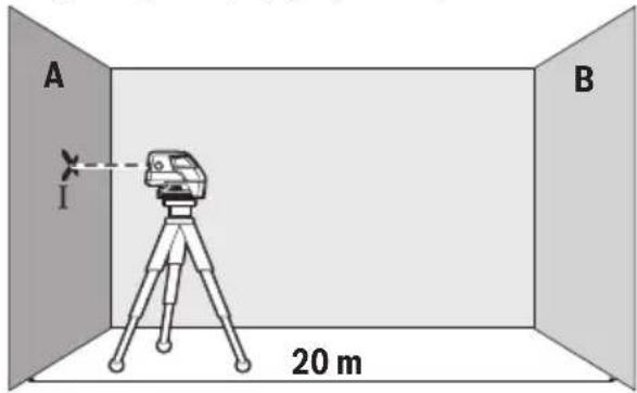 BOSCH GCL 25 Professional - Kontrola dokładności niwelacyjnej osi wzdłużnej wpoziomie - 1