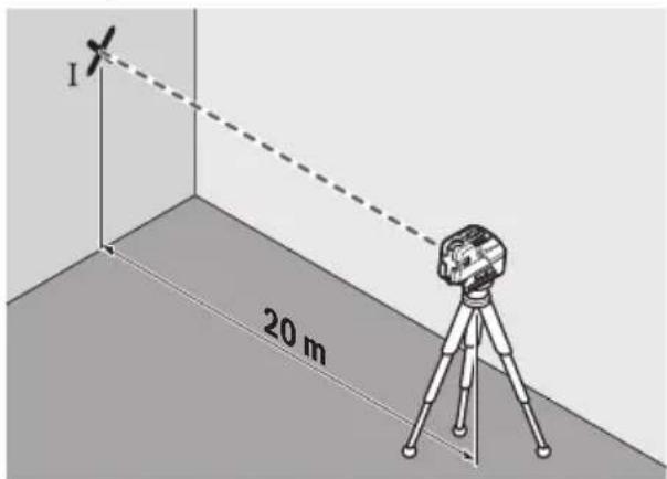 BOSCH GCL 25 Professional - Preverjanje vodoravne nivelirne natančnosti prečne osi - 1