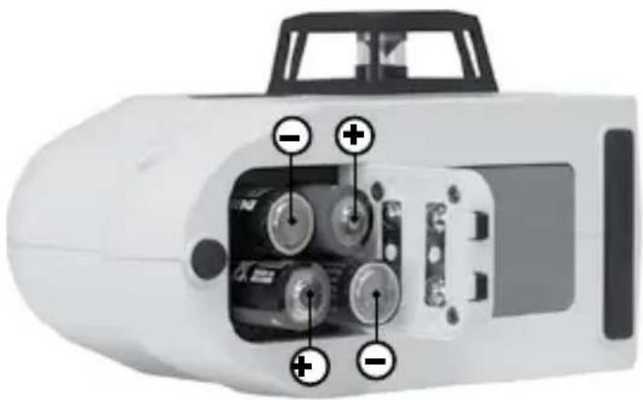 Laserliner AutoLineLaser 3D Set 300 - Inserting batteries - 1