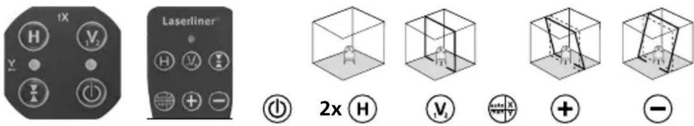 Laserliner PowerCrossLaser 8 S - Régler l'inclinaison verticale, jusqu'à 3^ au maximum (axe Z) - 1