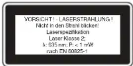 EINHELL TCLD 25 - Pozor: Laserové ziarenie - 1