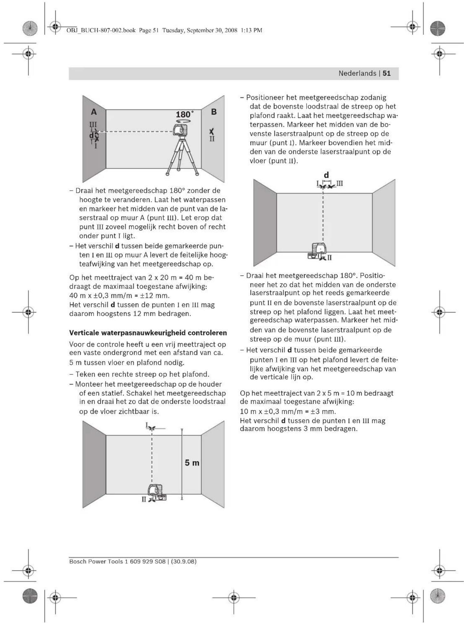 BOSCH GPL 3 - Horizontale waterpasnauwkeurigheid controlleren - 8