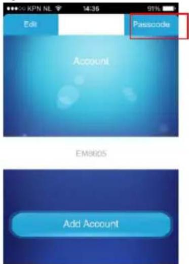 Edit Passcode Account EM9605 Add Account