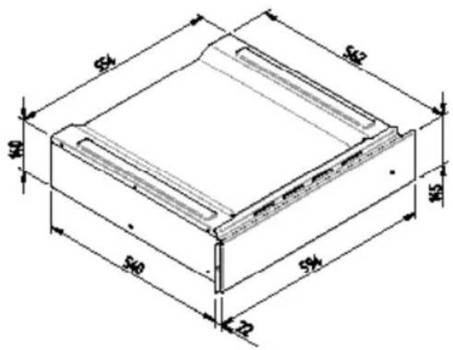 BORETTI BPW15 - SCHEMA DIMENSIONNEL DU TIROIR ENCASTRE 560 X 595 AVEC UN FOUR PAR 450 - 3