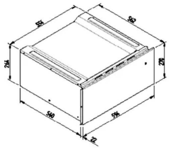 BORETTI BPW15 - ABMESSAGENS DES EINBAUTELLERWÄRMERS 560 X 720 MIT OFEN ZU 450 - 3