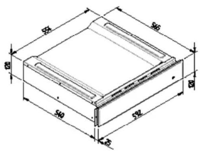 BORETTI BPW15 - SCHEMA DIMENSIONNEL DU TIROIR ENCASTRE 560 X 595 AVEC UN FOUR PAR 480 - 3
