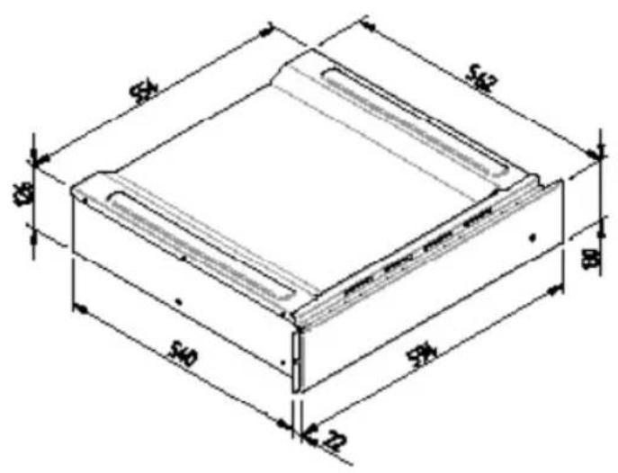 BORETTI BPW15 - SCHEMA DIMENSIONALE CASSETTO INCASSO 560 X 595 CON FORNO DA 450 - 7