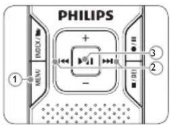 PHILIPS Digital Voice Tracer LFH 870 - Instellingen aanpassen - 1