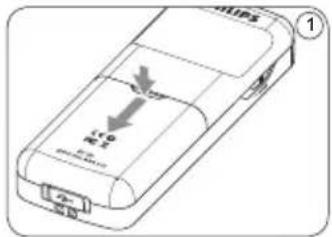 PHILIPS Digital Voice Tracer LFH 870 - Insert the batteries 4.1 - 1
