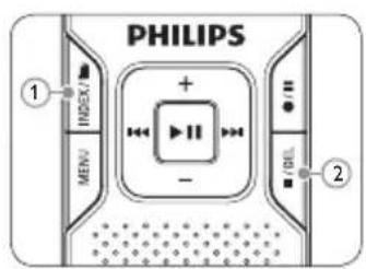 PHILIPS Digital Voice Tracer LFH 870 - Wiederholen einer Sequenz6.2.1 - 1