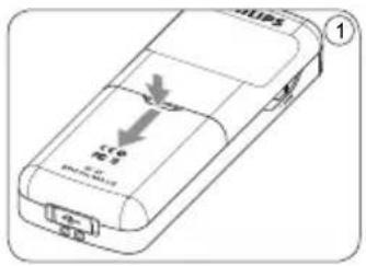 PHILIPS Digital Voice Tracer LFH 870 - Insertion des piles 4.1 - 1