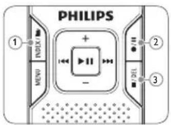 PHILIPS Digital Voice Tracer LFH 870 - Enregistrement avec le microphone intégré5.1 - 1