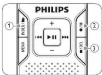 PHILIPS Digital Voice Tracer LFH 870 - Aufnehmen mit dem integrierten Mikrofon5.1 - 1