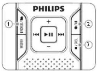 PHILIPS Digital Voice Tracer LFH 870 - Opnemen met de ingebouwde microfoon5.1 - 1