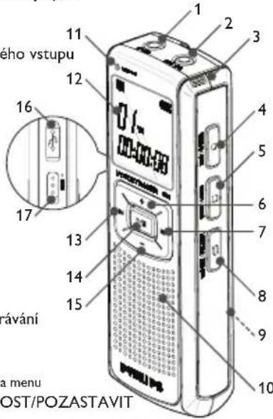 PHILIPS Digital Voice Tracer LFH 7780 - Přehled ovladacich prvk a zapojeni - 1