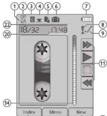 PHILIPS Pocket Memo DPM8300 - Startscherm - 2