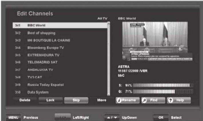 SILVERCREST SSR 1080 B2 - Edit Channels - 1