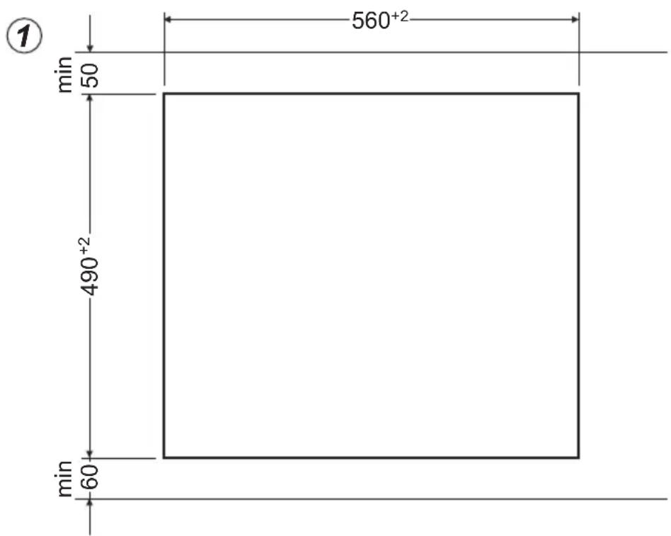 AMICA EHC 12426 E - Vorbereitung der Arbeitsplatte der Kuchenmöbel für den Einbau des Kochfelds - 1