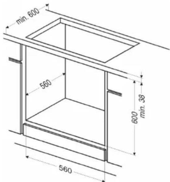 AMICA EHC 12426 E - Einbau des Backofens: - 2