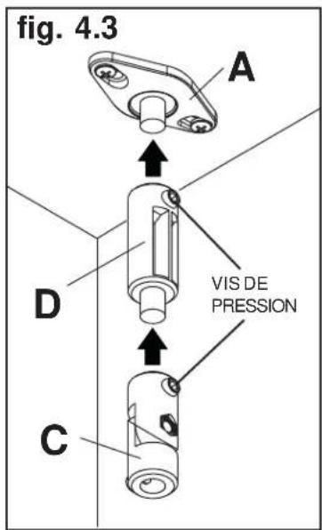Peerless-AV PSP2W - Installation des bras sur la plaque de montage - 4