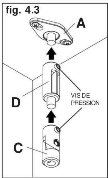 Peerless-AV PSP5W - Installation des bras sur la plaque de montage - 4