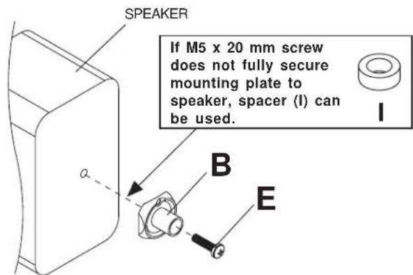 Peerless-AV PSP5W - For attachment to speakers with M4 threaded insert: - 1