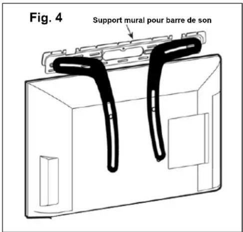 Evermount EMSBBU - Installation de la barre de son sur les supports - 2