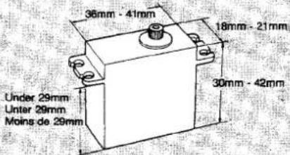 TAMIYA Ford Aeromax - GROSSE DER SERVOS DIMENSIONS MAX. DES SERVOS - 1