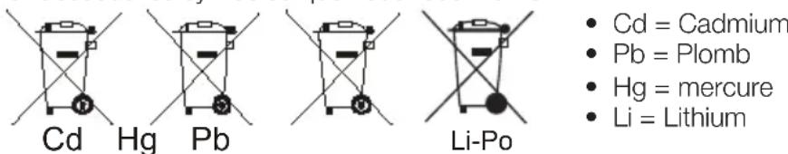XciteRC Xtide Micro RTR - Informations relatives à la loi de recyclage des piles - 1
