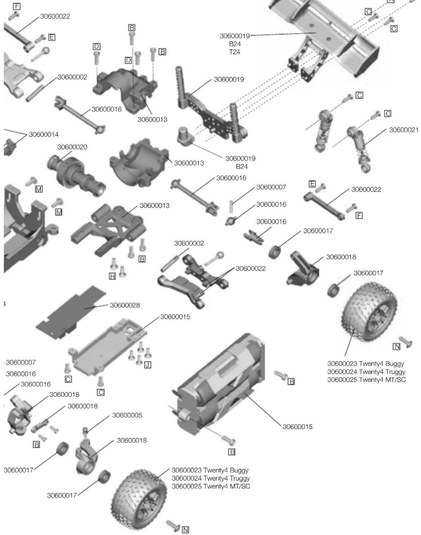 XciteRC Shortcourse Truck twenty4 SC - Heckflügelmontage - Rear Wing Assembly - Assemblage aileron arrière (Truggy / Buggy) - 5