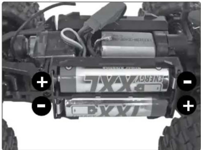 XciteRC Monster Truck twenty4 MT - Insert the batteries: - 1