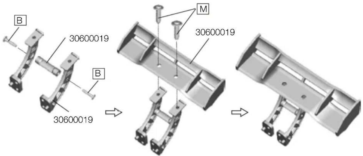 XciteRC Monster Truck twenty4 MT - Heckflügelmontage - Rear Wing Assembly - Assemblage aileron arrière (Truggy / Buggy) - 1