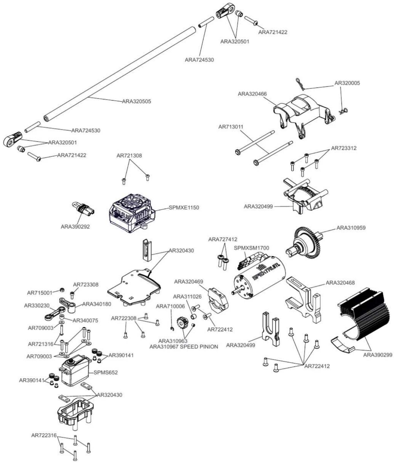 ARRMA Kraton 6S - Exploded View Explosionszeichnungen Vues Éclatées - 1