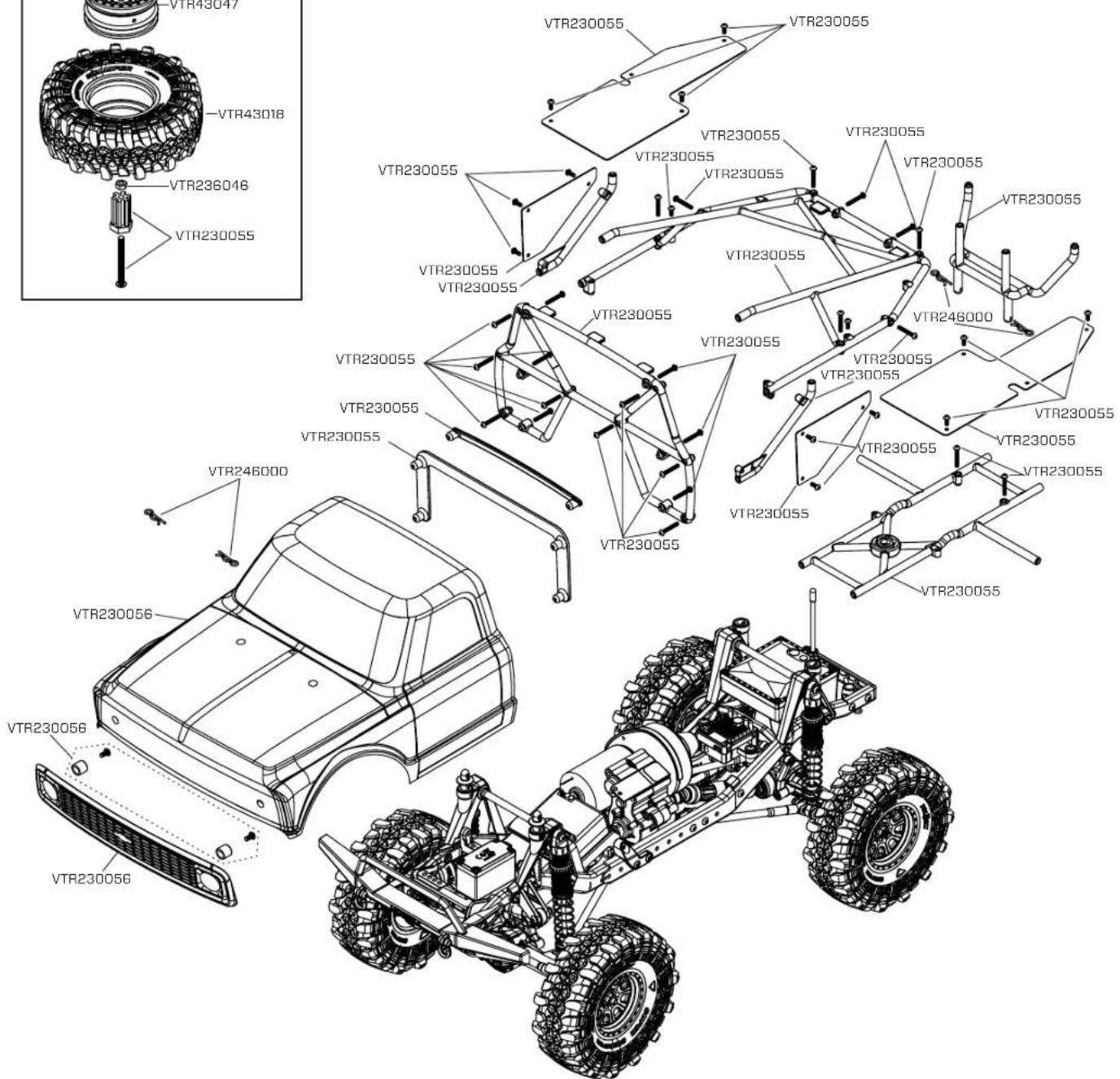 Vaterra 1972 Chevrolet K10 Pickup Ascender - Optional Parts List • Optionale Bauteile • Pièces optionnelles • Pezioni opzionali - 2