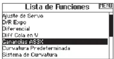 SPEKTRUM DX8G2 - Para activar la Visualización Directa de la Ganancia AS3X: - 2