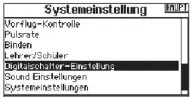 SPEKTRUM DX8G2 - Um die Digitalschaltereinstellung zu verwenden. - 1
